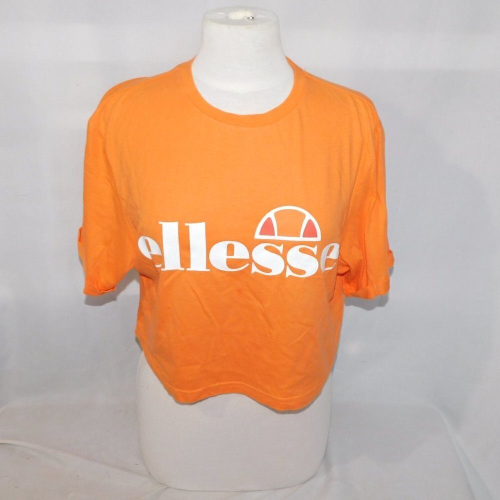 Ellesse  Logo Heritage Orange Alberta crop top T Shirt Womens L - Picture 6 of 9